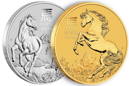 Perth Mint 1oz year of the horse silver and gold