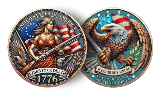 Custom Copper Liberty or Death Coins