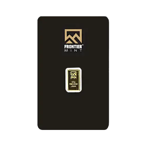 0.5 gram Frontier Mint .9999 Gold Bar in Assay