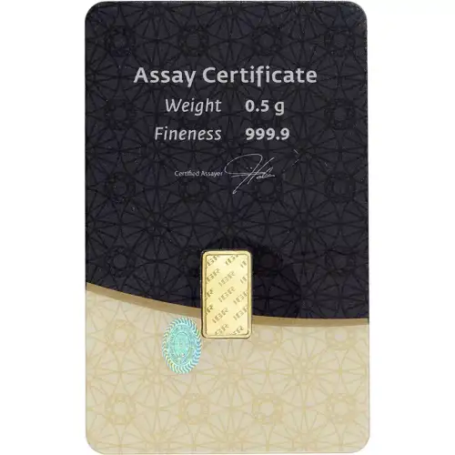 0.5 gram Istanbul Gold Refinery .9999 Gold Bar in Assay (5)