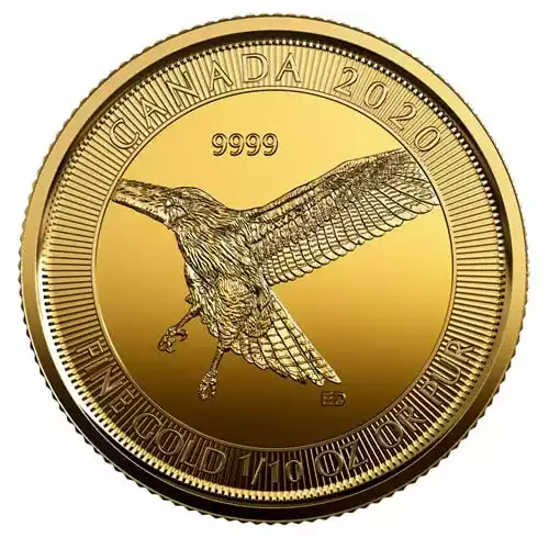 1/10oz RCM Red- Tailed Hawk .9999 Gold Coins