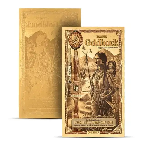 1/2 Idaho GoldBack Note 1/2000th oz .999 Gold  (2)