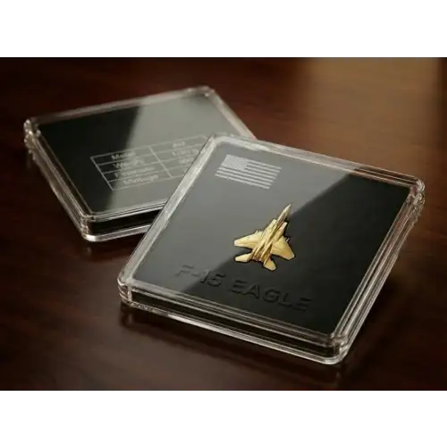 1/20th gram F-15 Eagle Shaped 999.9 Gold in Custom Fit Assay (3)