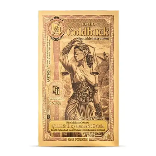 1/4 Idaho GoldBack Note 1/4000th oz .999 Gold  (3)