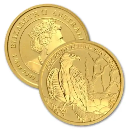 1/4 oz Australia Perth White Bellied Sea Eagle .9999 Gold Coin (2)