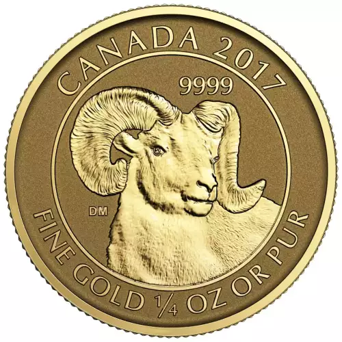 1/4 oz Canadian Big Horn Sheep .9999 Gold Coin