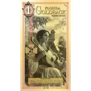 1 Florida GoldBack Note 1/1000th oz .999 Gold