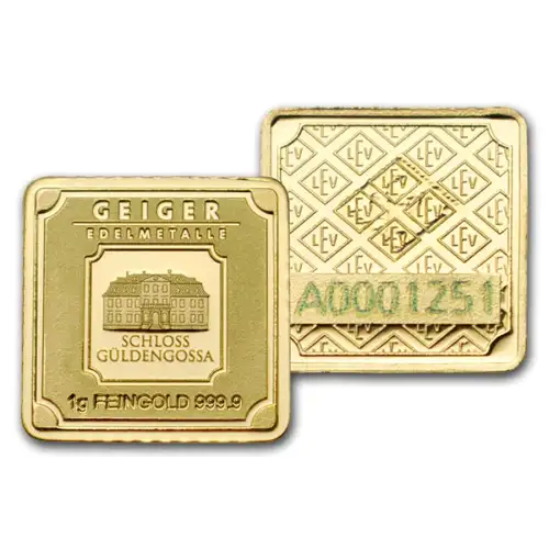 1 Gram Geiger Edelmetalle .9999 Fine Gold Bar (2)