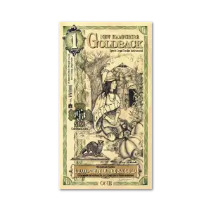 1 New Hampshire GoldBack Note 1/1000th oz .999 Gold