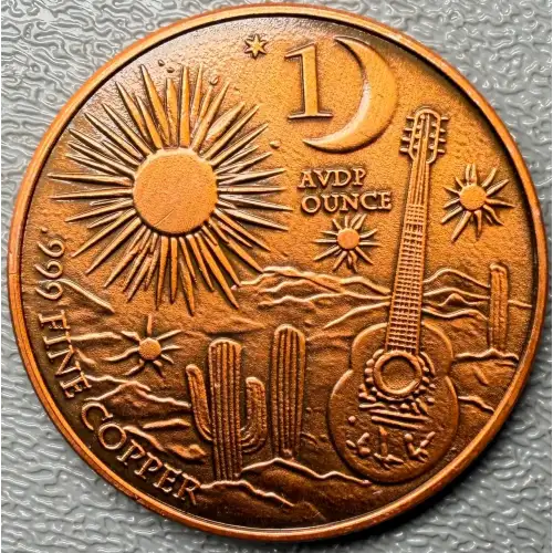 1 oz Colorized Sugar Skull .999 Copper Round  (2)