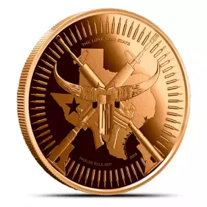 1 oz Constitutional Open Carry Texas .999 Copper Round  (2)