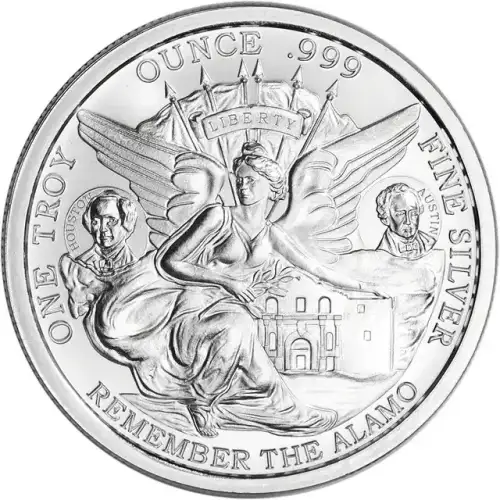 1 oz Golden State Mint Texas Commemorative .999 Fine Silver Round