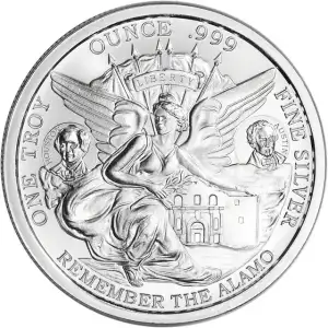 1 oz Golden State Mint Texas Commemorative .999 Fine Silver Round