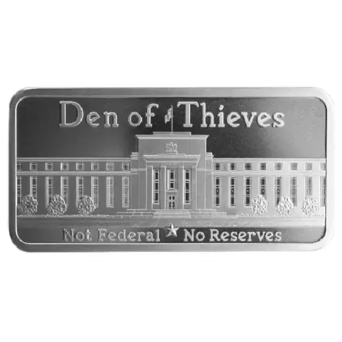 1 oz GSM Silver Shield Den of Thieves .999 Silver Bar
