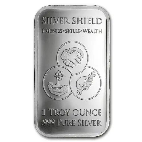 1 oz GSM Silver Shield Den of Thieves .999 Silver Bar