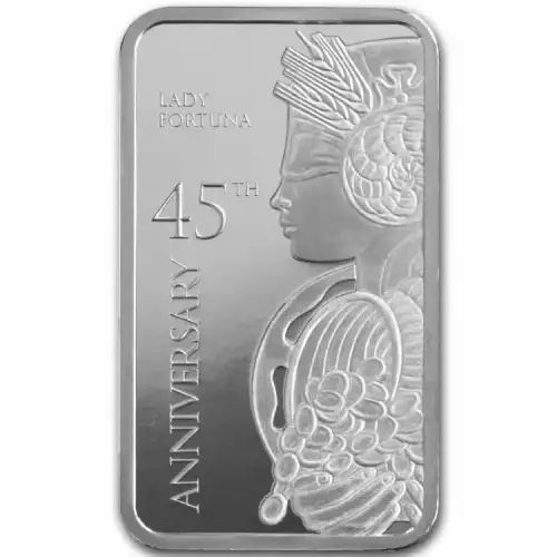  1 oz Pamp Suisse 45th Anniversary of Lady Fortuna .999 Silver Bar (4)