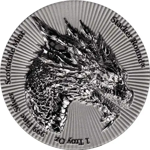 1 oz Scottsdale Dragon Stacker .999 Silver Round (2)