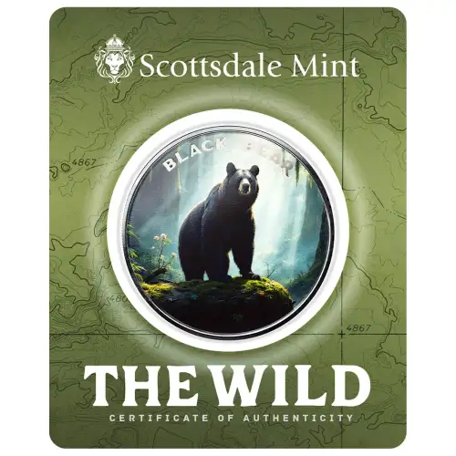 1 oz Scottsdale Mint THE WILD Black Bear .999 Silver Colorized Round in Certi-Lock Assay  (4)