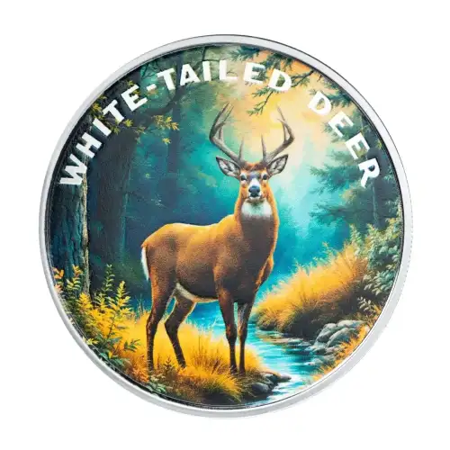 1 oz Scottsdale Mint THE WILD White-Tailed Deer .999 Silver Colorized Round in Certi-Lock Assay  (4)