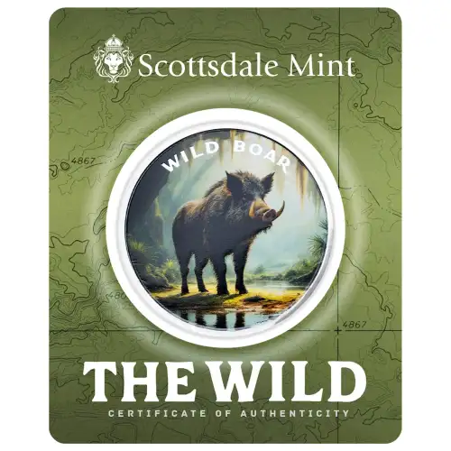 1 oz Scottsdale Mint THE WILD - Wild Boar .999 Silver Colorized Round in Certi-Lock Assay  (3)