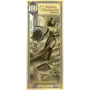 100 Florida GoldBack Note 1/10th oz .999 Gold