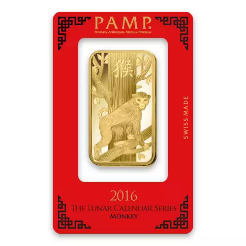 100g PAMP Gold Bar - Lunar Monkey (3)