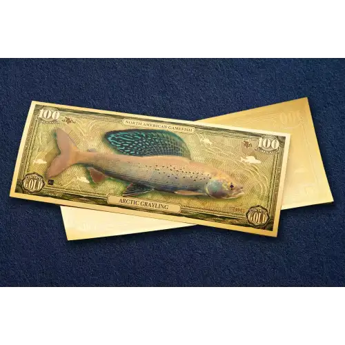 100mg Aurum Arctic Grayling 24k Gold Foil Note