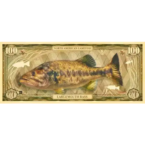 100mg Aurum Largemouth Bass 24k Gold Foil Note (2)