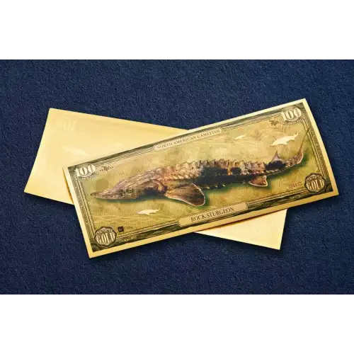 100mg Aurum Rock Sturgeon 24k Gold Foil Note