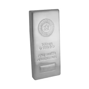 100oz Royal Canadian Mint (RCM) Silver Bar