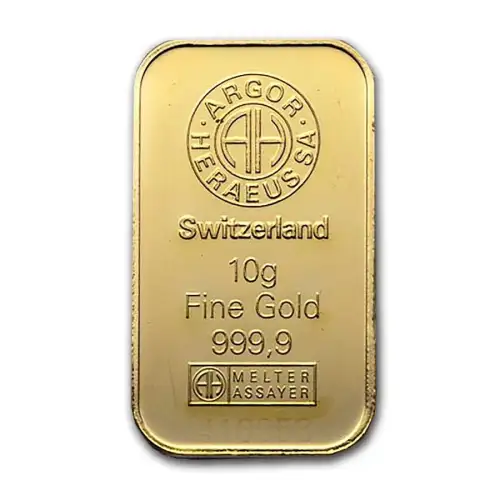 10g Argor-Heraeus .9999 Gold Bar in Assay  (2)