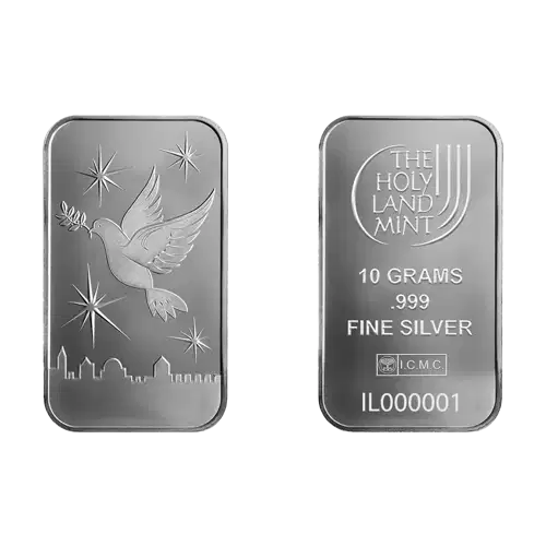 10g Holy Land Mint Dove of Peace .999 Silver Bar in Assay