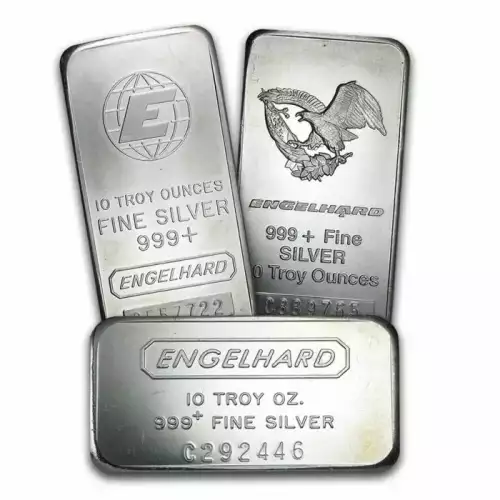 10oz Engelhard .999 Silver Bar (Random Design) (2)