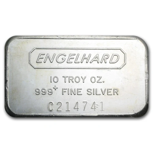 10oz Engelhard .999 Silver C series Bars (Random Design) (2)