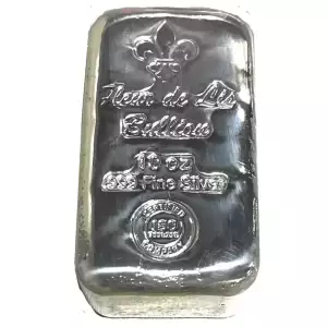 10oz Fleur De Lis .999 Silver Bar (2)