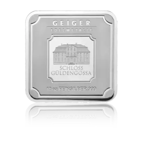 10oz Geiger .999 Silver Square Minted Bar