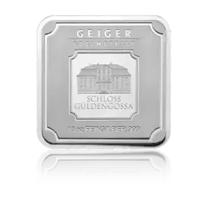 10oz Geiger .999 Silver Square Minted Bar