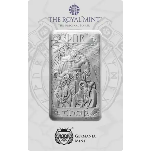 10oz Germania Mint & Royal Mint Norse Gods Thor .9999 Silver Bar in Assay