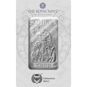 10oz Germania Mint & Royal Mint Norse Gods Thor .9999 Silver Bar in Assay