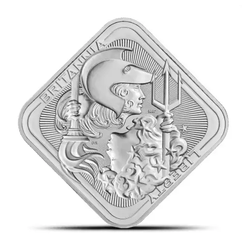 10oz Great Britain Royal Mint Britannia and Liberty .9999 Silver BU Bar