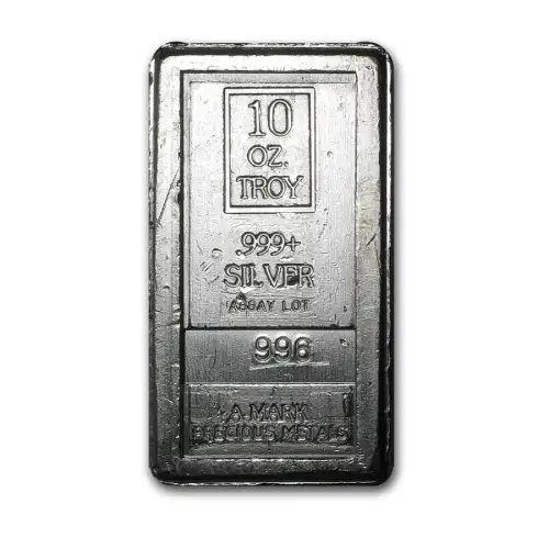10oz Vintage A-Mark Stacker .999 Silver Bar (2)