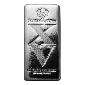 15oz Scottsdale Mint XV 15th Anniversary .999 Silver Bar (5)
