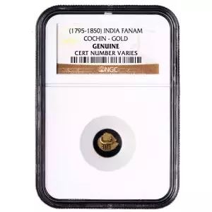 (1795-1850) Indian Gold Fanam NGC Genuine - World's Smallest Coin