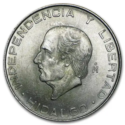 1955-1957 Mexico Silver 5 Pesos Hidalgo