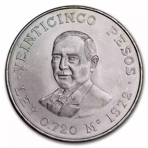 1972 Mexican 25 Pesos  Veinticinco Juarez Silver Coin (2)