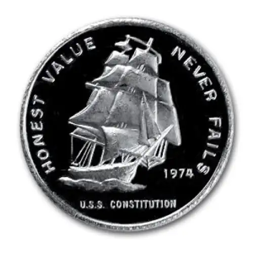 1974 1/2oz Vintage USS Constitution .999 Silver Round