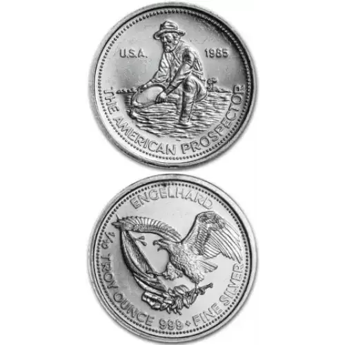 1985 1/4oz Engelhard Silver Prospector Round (Our Choice)