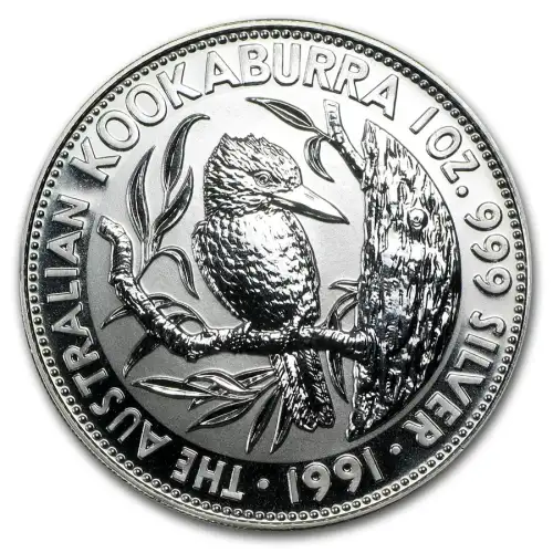 1991 1oz Australian Perth Mint Kookaburra .999 Silver