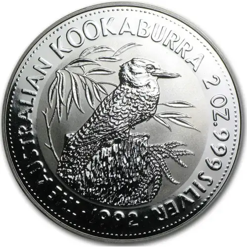 1992 2oz Australian Perth Mint Silver Kookaburra