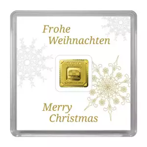 1G Geiger Christmas Edition .9999 Gold Bar in Assay 